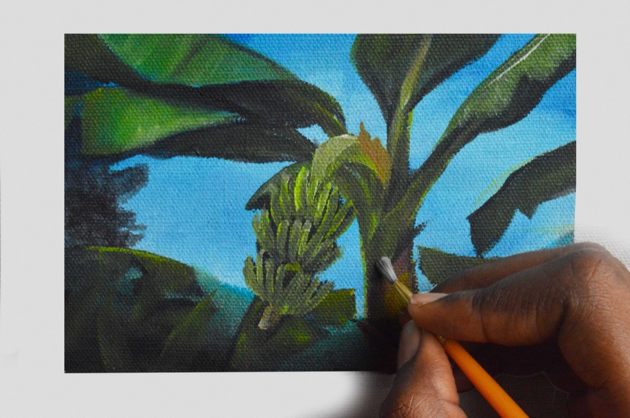 Painting of a banana tree