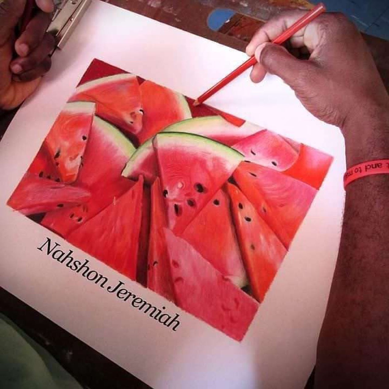 Painting of watermelon slices
