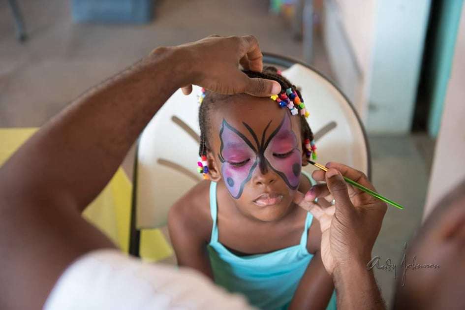 little girl painted face