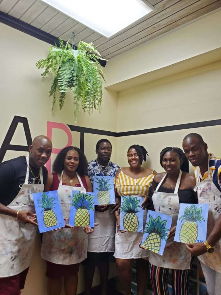 group photo at paint with me grenada